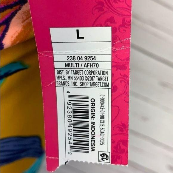 XHilaration Women's Mustard Floral One Piece Bathing Suit Swimwear Size Large - Picture 5 of 11